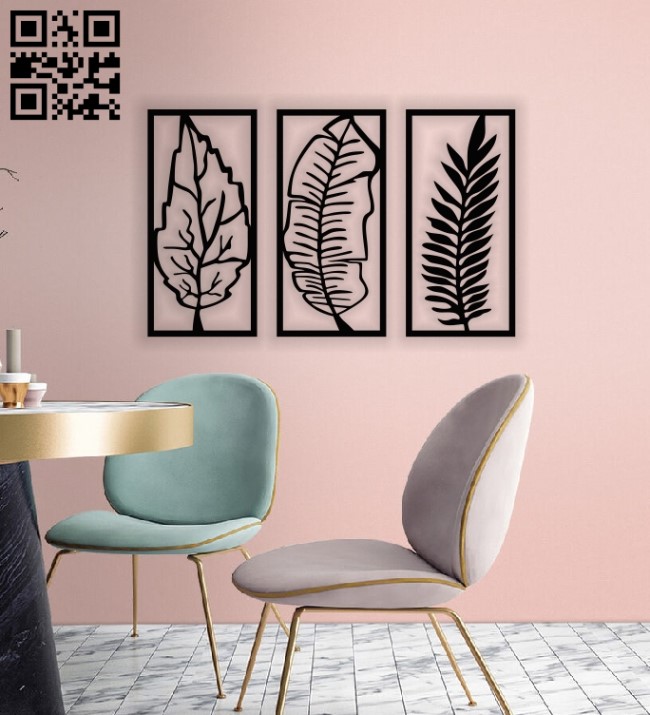 Leaves wall decor E0013969 file cdr and dxf free vector download for laser cut plasma