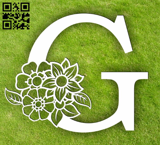 Letter G with flowers E0013898 file cdr and dxf free vector download for laser cut plasma