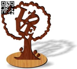 Love tree E0013745 file cdr and dxf free vector download for laser cut