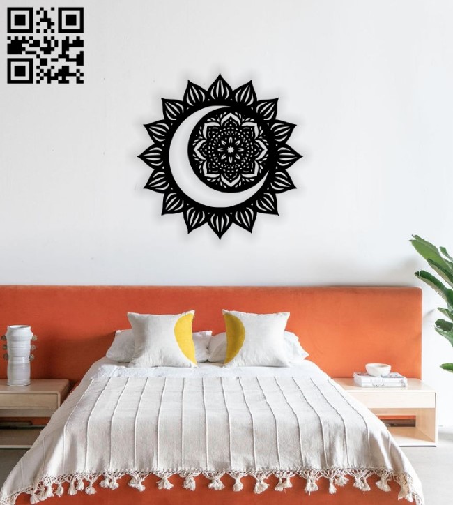 Mandala sun and moon E0014019 file cdr and dxf free vector download for laser cut plasma