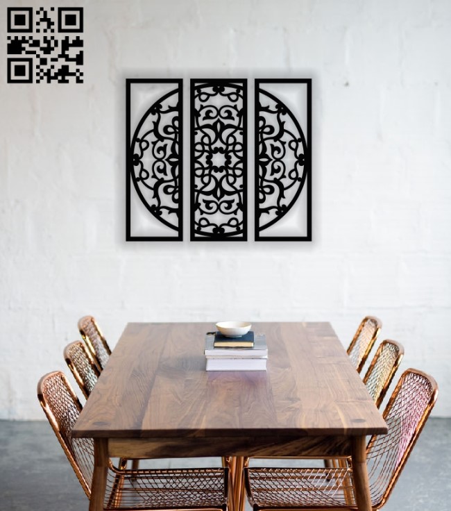 Mandala wall decor E0013999 file cdr and dxf free vector download for laser cut plasma