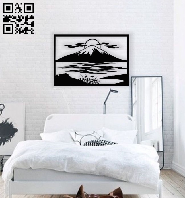 Mountain wall decor E0014047 file cdr and dxf free vector download for laser cut plasma