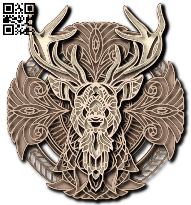 Multilayer deer E0013762 file cdr and dxf free vector download for laser engraving machine