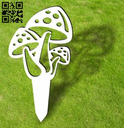 Mushroom ornament stakes garden yard E0013940 file cdr and dxf free vector download for laser cut plasma