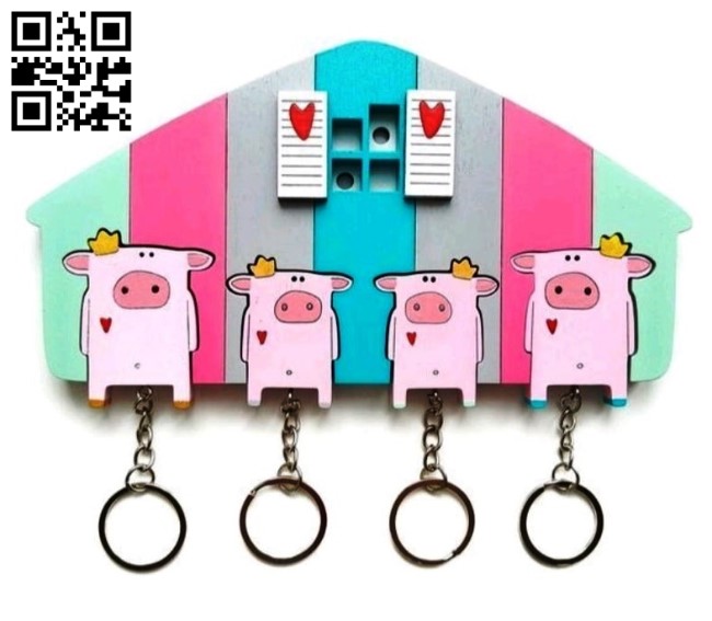 Pig key hanger E0014016 file cdr and dxf free vector download for laser cut plasma