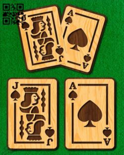 Poker cards E0013828 file cdr and dxf free vector download for laser cut