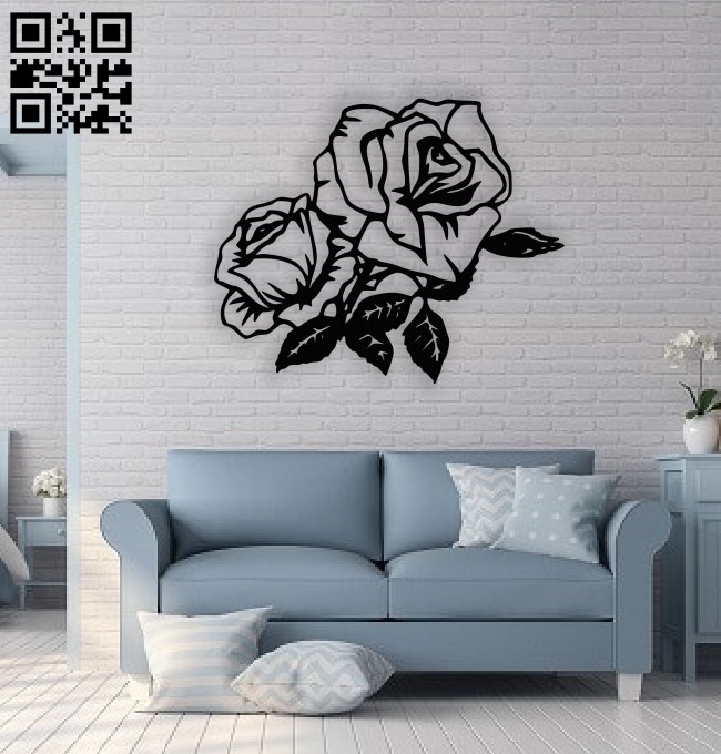 Rose E0013861 file cdr and dxf free vector download for laser cut plasma
