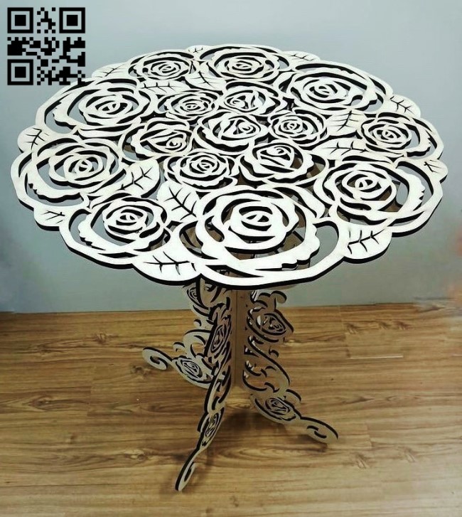 Rose table E0014015 file cdr and dxf free vector download for laser cut