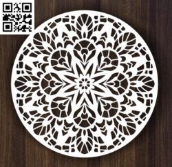 Round ornament E0013981 file cdr and dxf free vector download for laser cut