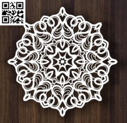 Round ornament E0013982 file cdr and dxf free vector download for laser cut