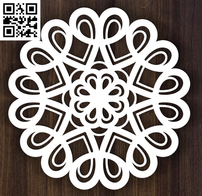 Round ornament E0013983 file cdr and dxf free vector download for laser cut