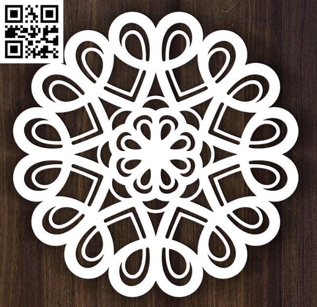 Round ornament E0013983 file cdr and dxf free vector download for laser ...