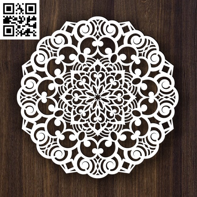 Round ornament E0013984 file cdr and dxf free vector download for laser cut