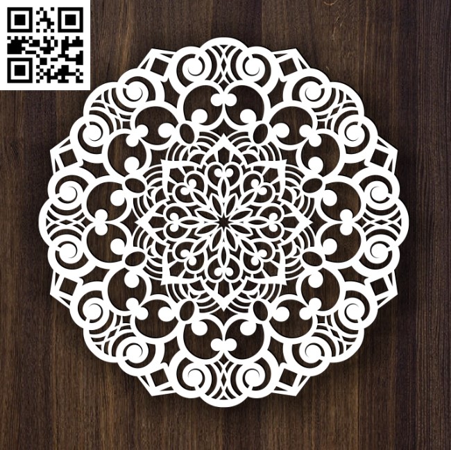 Round ornament E0013984 file cdr and dxf free vector download for laser ...