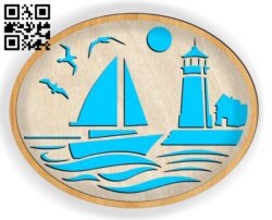 Sailboat E0013991 file cdr and dxf free vector download for laser cut