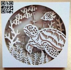 Sea turtle E0013798 file cdr and dxf free vector download for laser cut