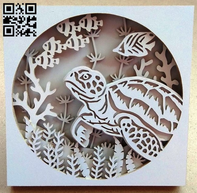 Sea turtle E0013798 file cdr and dxf free vector download for laser cut