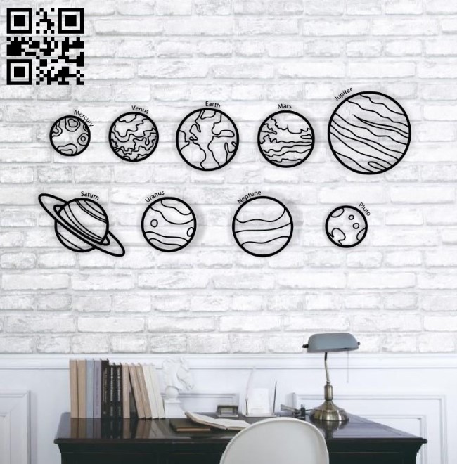 Solar system Planets E0013857 file cdr and dxf free vector download for laser cut plasma