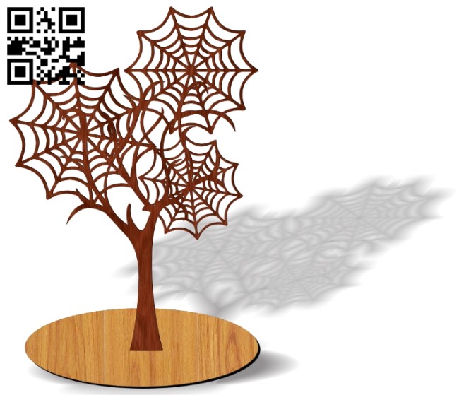 Spider web tree E0013744 file cdr and dxf free vector download for laser cut