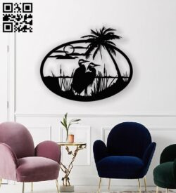 Storks wall decor E0014013 file cdr and dxf free vector download for laser cut plasma