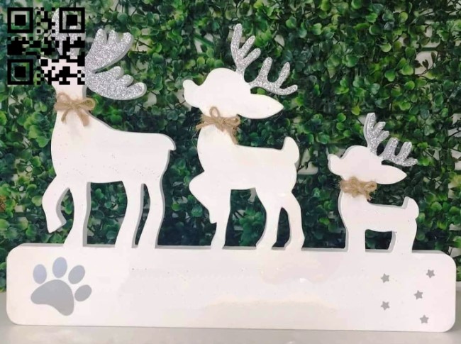 Three reindeer E0013973 file cdr and dxf free vector download for laser cut