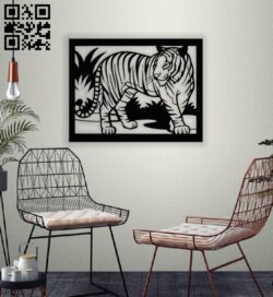 Tiger painting wall decor E0013967 file cdr and dxf free vector download for laser cut plasma