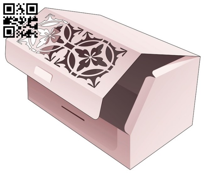 Top flip chamfered box E0014074 file cdr and dxf free vector download for laser cut
