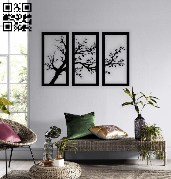 Tree wall decor E0014003 file cdr and dxf free vector download for laser cut plasma