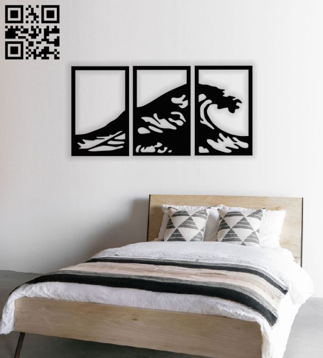 Wave wall decor E0013966 file cdr and dxf free vector download for laser cut plasma