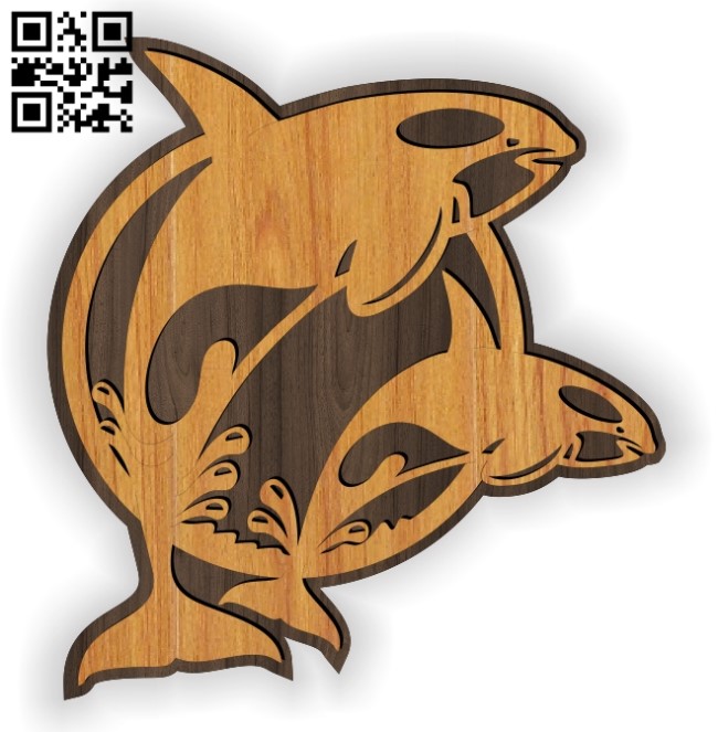 Whales E0013937 file cdr and dxf free vector download for laser cut