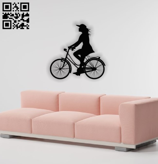 Women on bike E0013794 file cdr and dxf free vector download for laser cut plasma