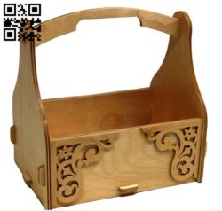 Wooden basket E0013979 file cdr and dxf free vector download for laser cut