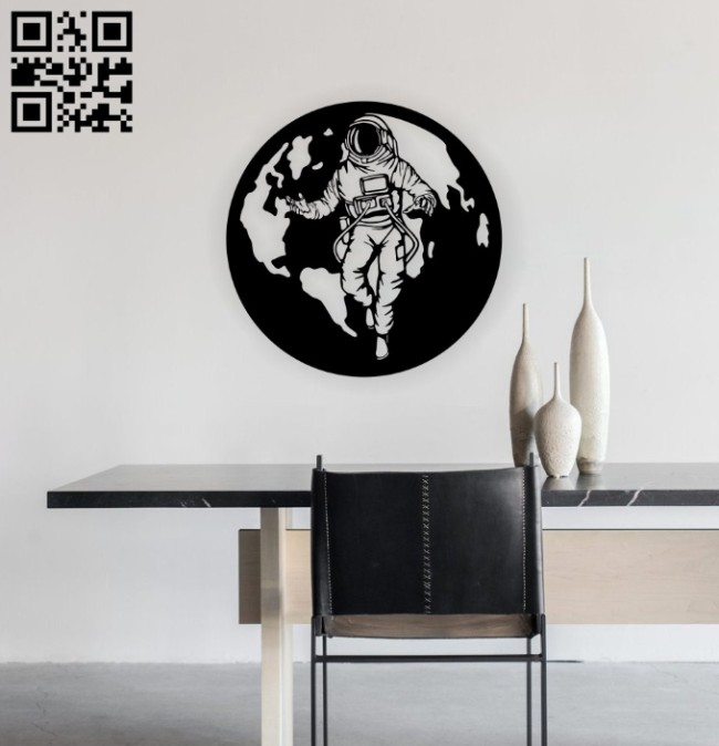 Astronaut wall decor E0014338 file cdr and dxf free vector download for laser cut plasma