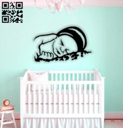 Baby sleeping E0014186 file cdr and dxf free vector download for laser cut plasma