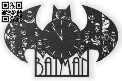 Batman clock E0014165 file cdr and dxf free vector download for laser cut plasma