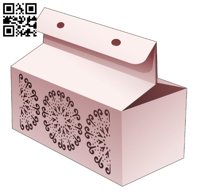 Box with stenciled circle E0014458 file cdr and dxf free vector download for laser cut