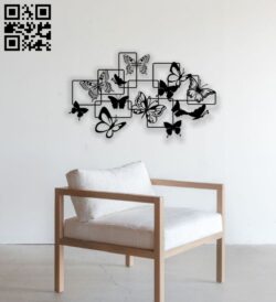 Butterflies wall decor E0014194 file cdr and dxf free vector download for laser cut plasma