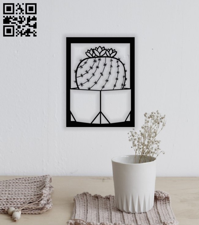 Cactus wall decor E0014168 file cdr and dxf free vector download for laser cut plasma