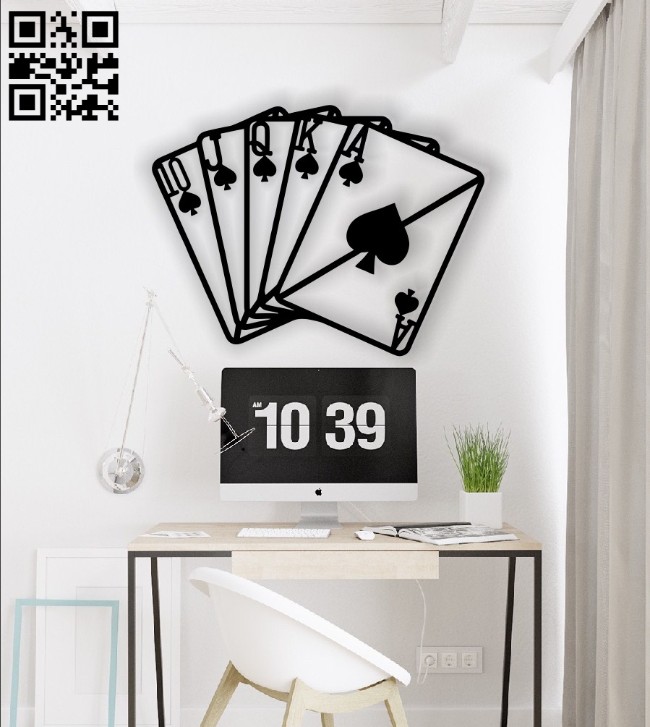 Cards wall decor E0014261 file cdr and dxf free vector download for laser cut plasma