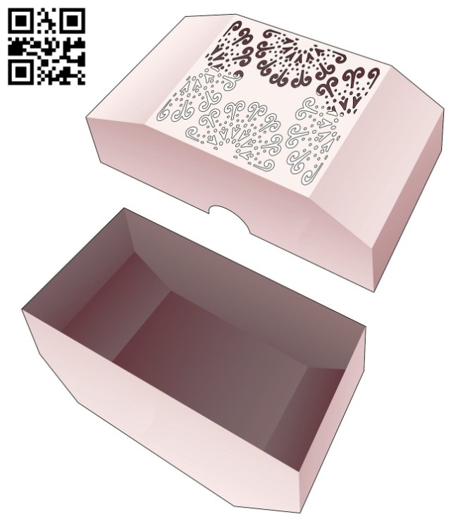 Chamfered box E0014308 file cdr and dxf free vector download for laser cut