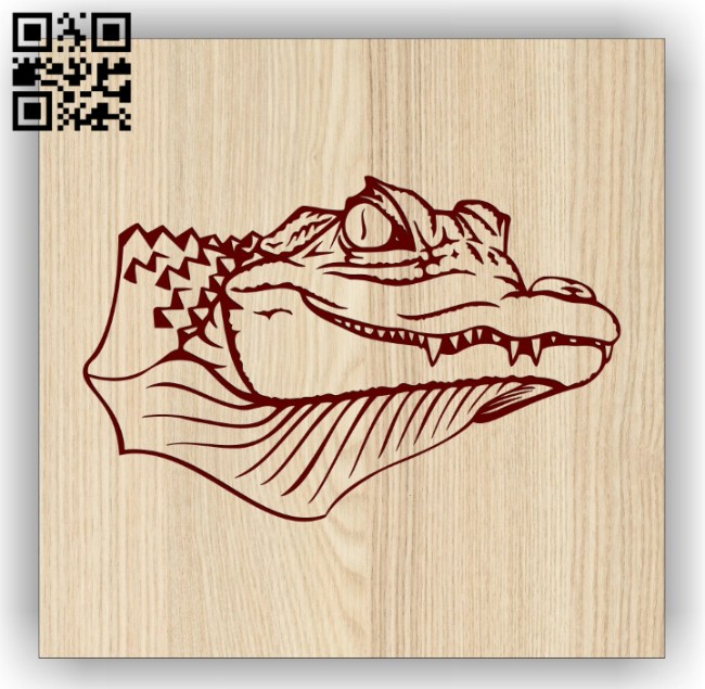 Crocodile head E0014289 file cdr and dxf free vector download for laser engraving machine