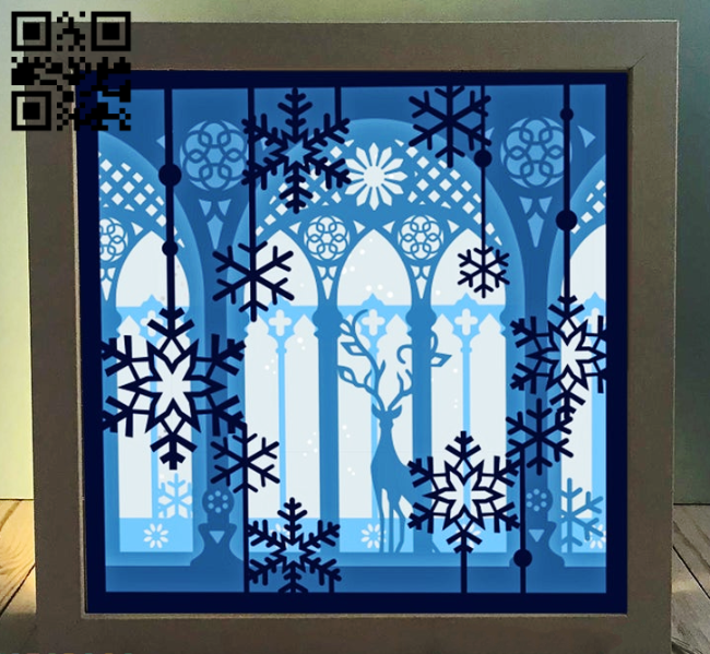 Deer in the palace light box E0014250 file cdr and dxf free vector download for laser cut