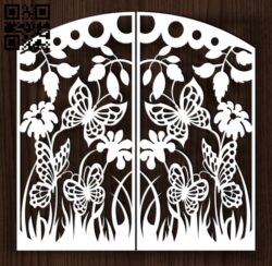 Design pattern door E0014218 file cdr and dxf free vector download for laser cut cnc