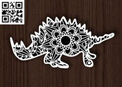 Dinosaur mandala E0014226 file cdr and dxf free vector download for laser cut