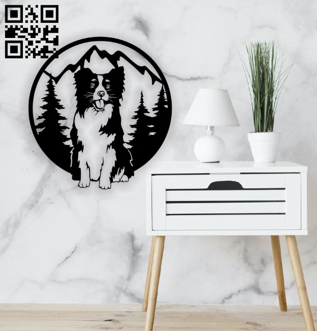 Dog in forest E0014373 file cdr and dxf free vector download for laser cut plasma