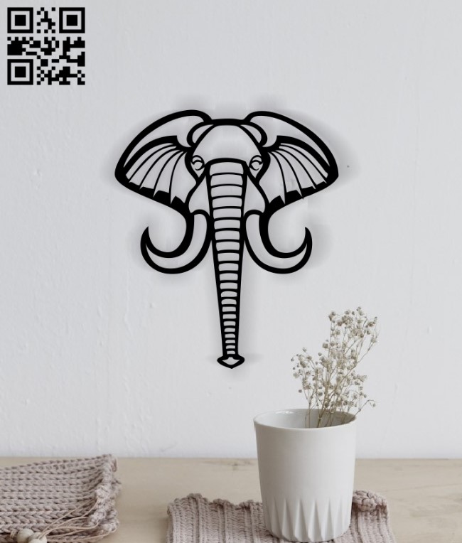 Elephant head E0014137 file cdr and dxf free vector download for laser cut plasma