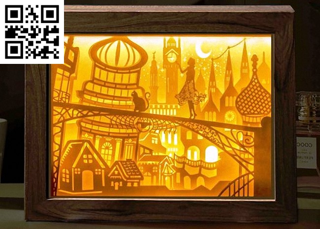 Festival under the moon light box E0014151 file cdr and dxf free vector download for laser cut