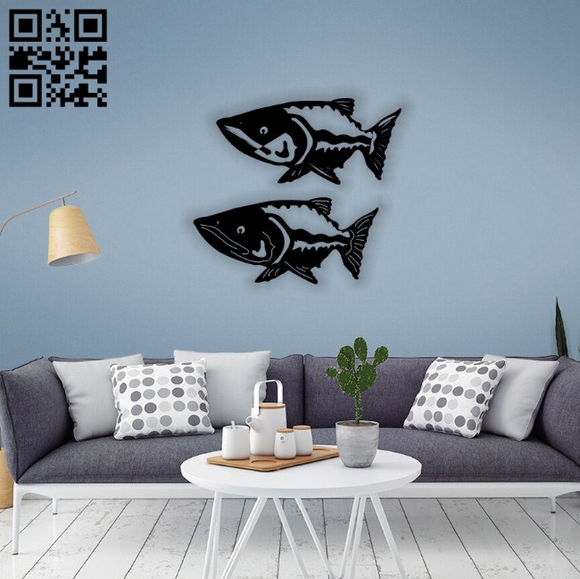 Fishes E0014439 file cdr and dxf free vector download for laser cut plasma