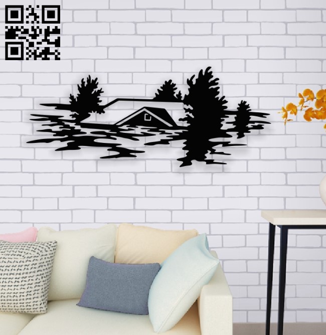 Flooded home E0014157 file cdr and dxf free vector download for laser cut plasma