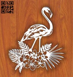 Floral flamingo E0014097 file cdr and dxf free vector download for laser cut plasma